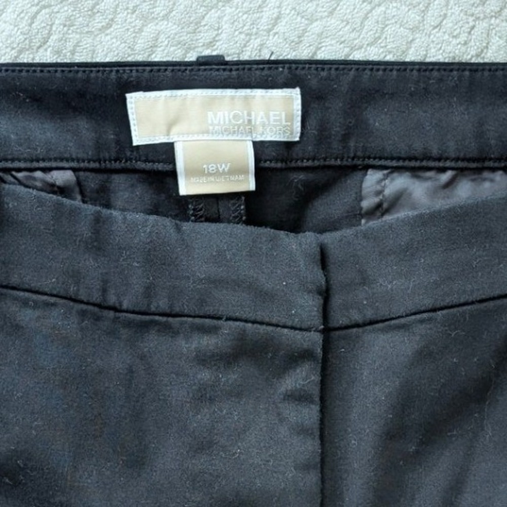 Michael Kors Womens Black Ankle Dress Pants Plus Size 18W Career Trousers